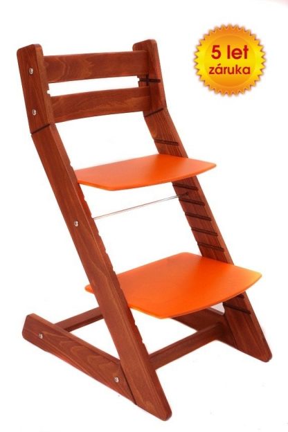 Rostoucí židle Mony - třešeň / oranžová