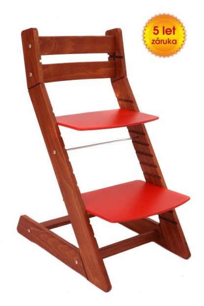 Rostoucí židle Mony - třešeň / červená