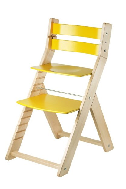 Rostoucí židle Sandy - natur lak / žlutá