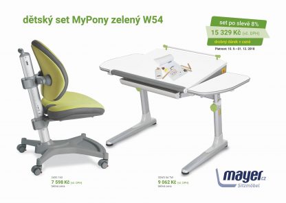 Dětský set zelený MyPony - Profi bílý