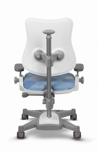 Rostoucí židle Mayer MyChamp - modrý potah s kruhy zadní pohled