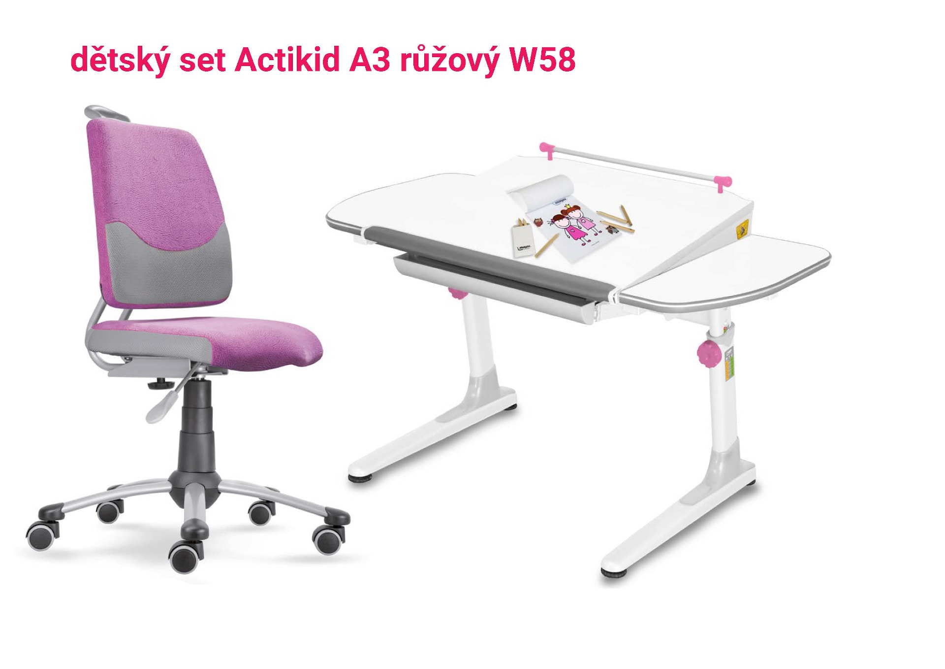 Mayer Dětský set růžový Actikid - Profi bílý s bílou podnoží