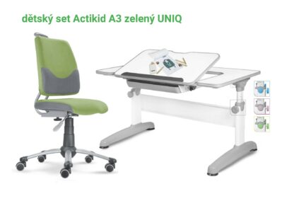 Set rostoucí stůl Uniq + zelený Actikid A3