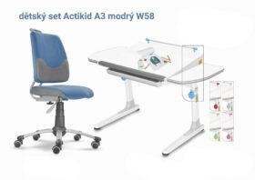 Dětský set modrošedý Actikid - Profi bílý s bílou podnoží