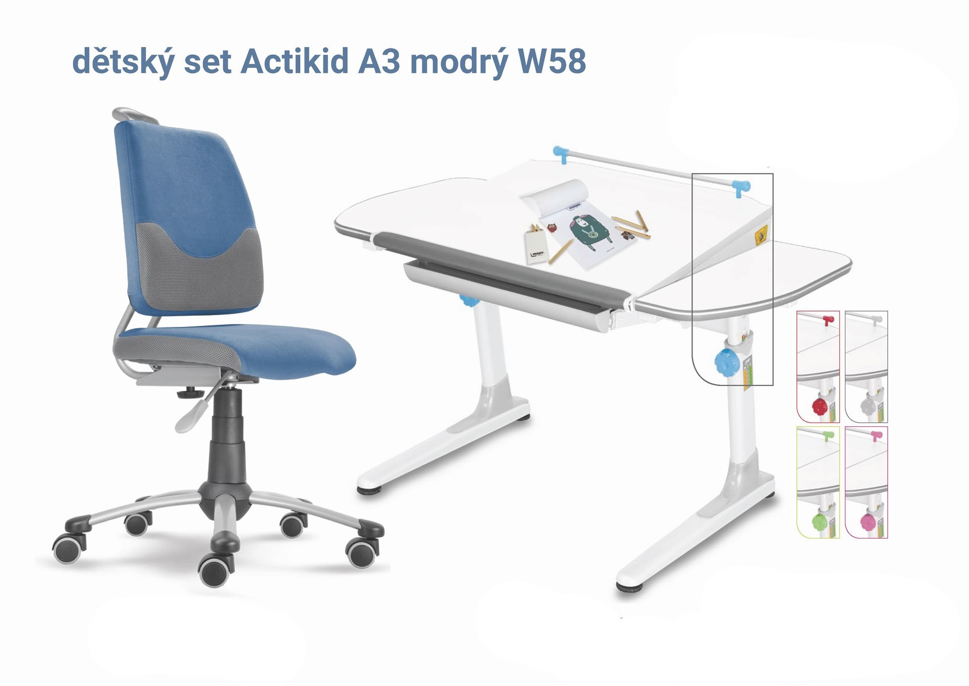 Mayer Dětský set modrošedý Actikid - Profi bílý s bílou podnoží