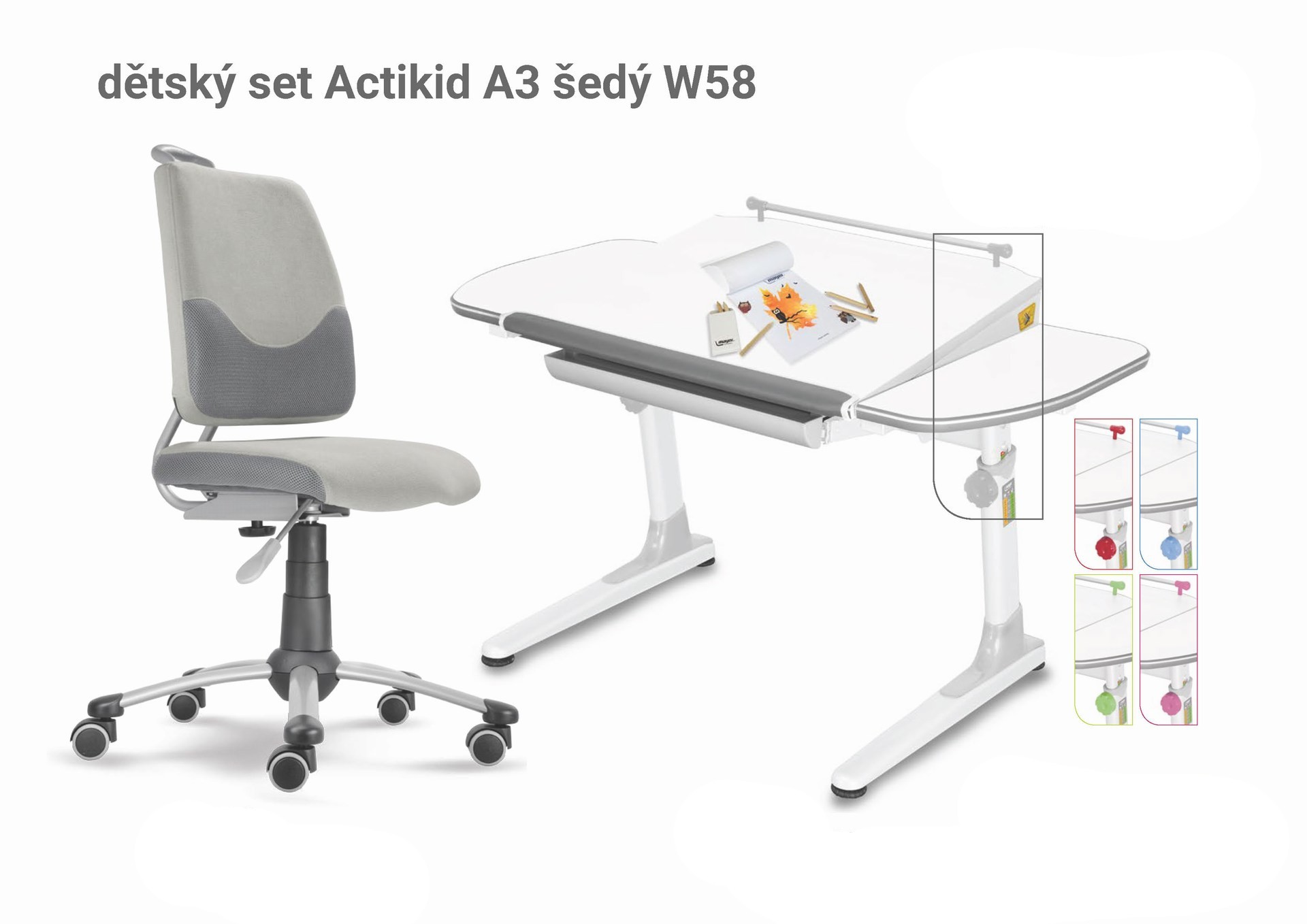 Mayer Dětský set šedý Actikid - Profi bílý s bílou podnoží