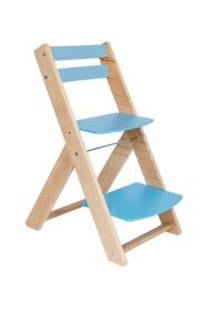 Rostoucí židle Vendy - natur lak / modrá