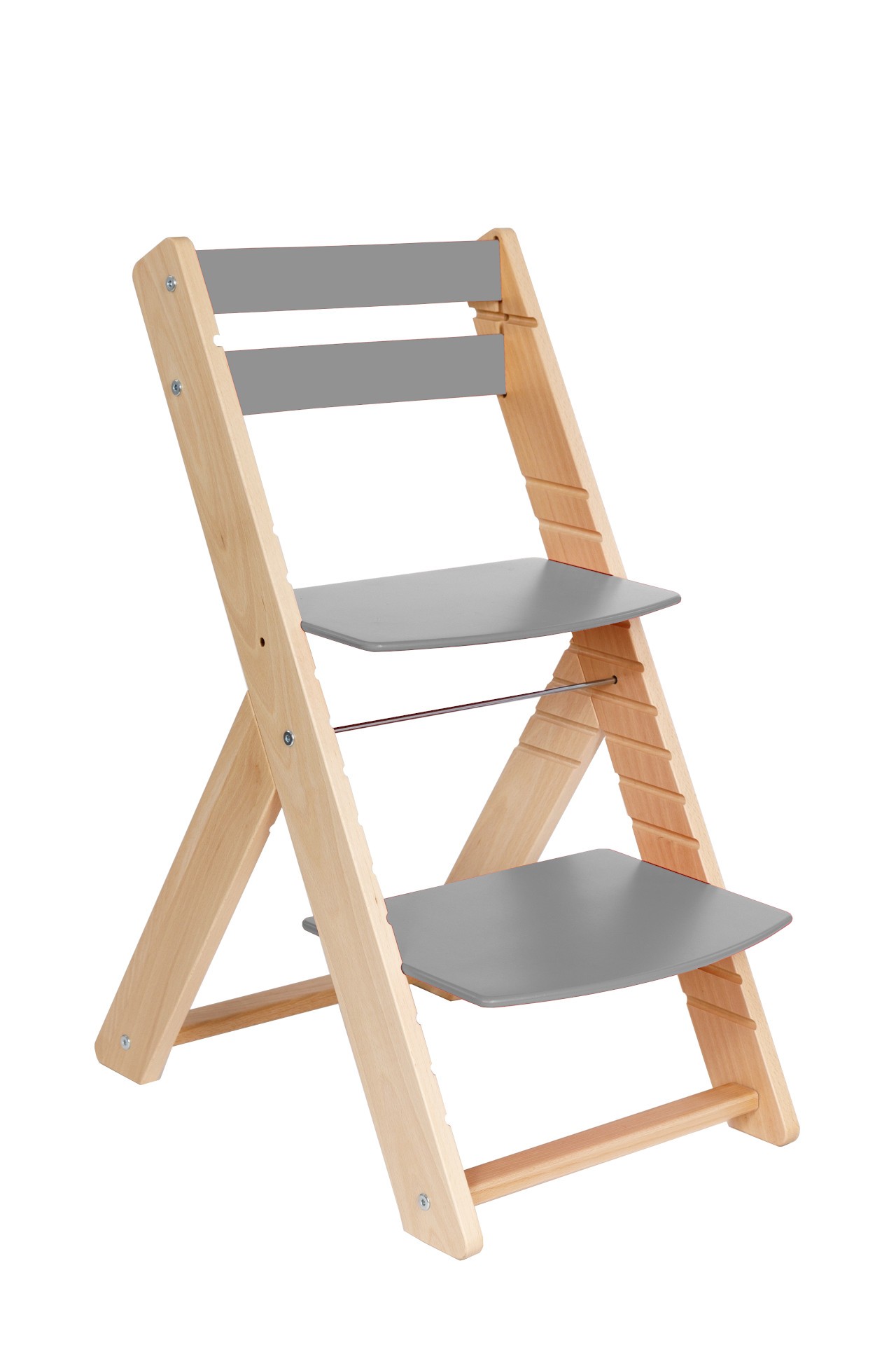 Wood Partner Rostoucí židle Vendy - natur lak / šedá