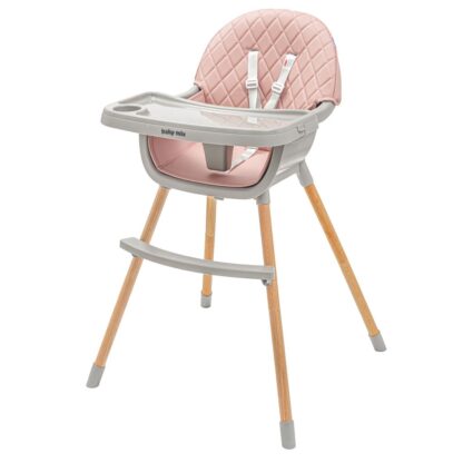Jídelní židlička Baby Mix Freja wooden dusty pink - detail 1