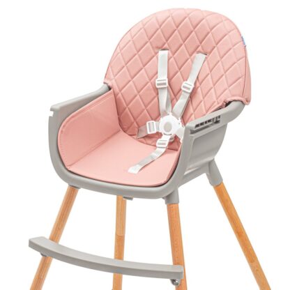 Jídelní židlička Baby Mix Freja wooden dusty pink - detail 2